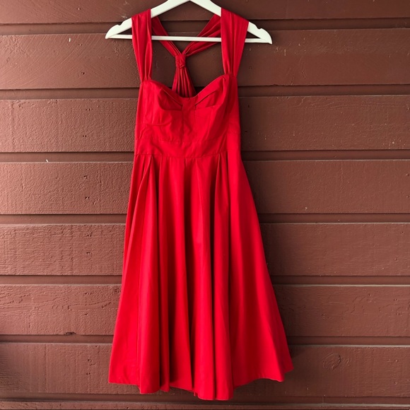 French Connection Red Swing Dress - Picture 1 of 4